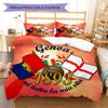Genoa C.F.C. Logo Bedding Quilt Set Quilt Cover Pillowcase Home Decoration Birthday Gift (1 * Duvet Cover + 2 * Pillowcase, Without Core)