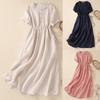 Rochii Elegante Femei Ținute Femei Bumbac In Artă Navetă Culoare Simplă și Uni Vestă Ușoară Vestidos