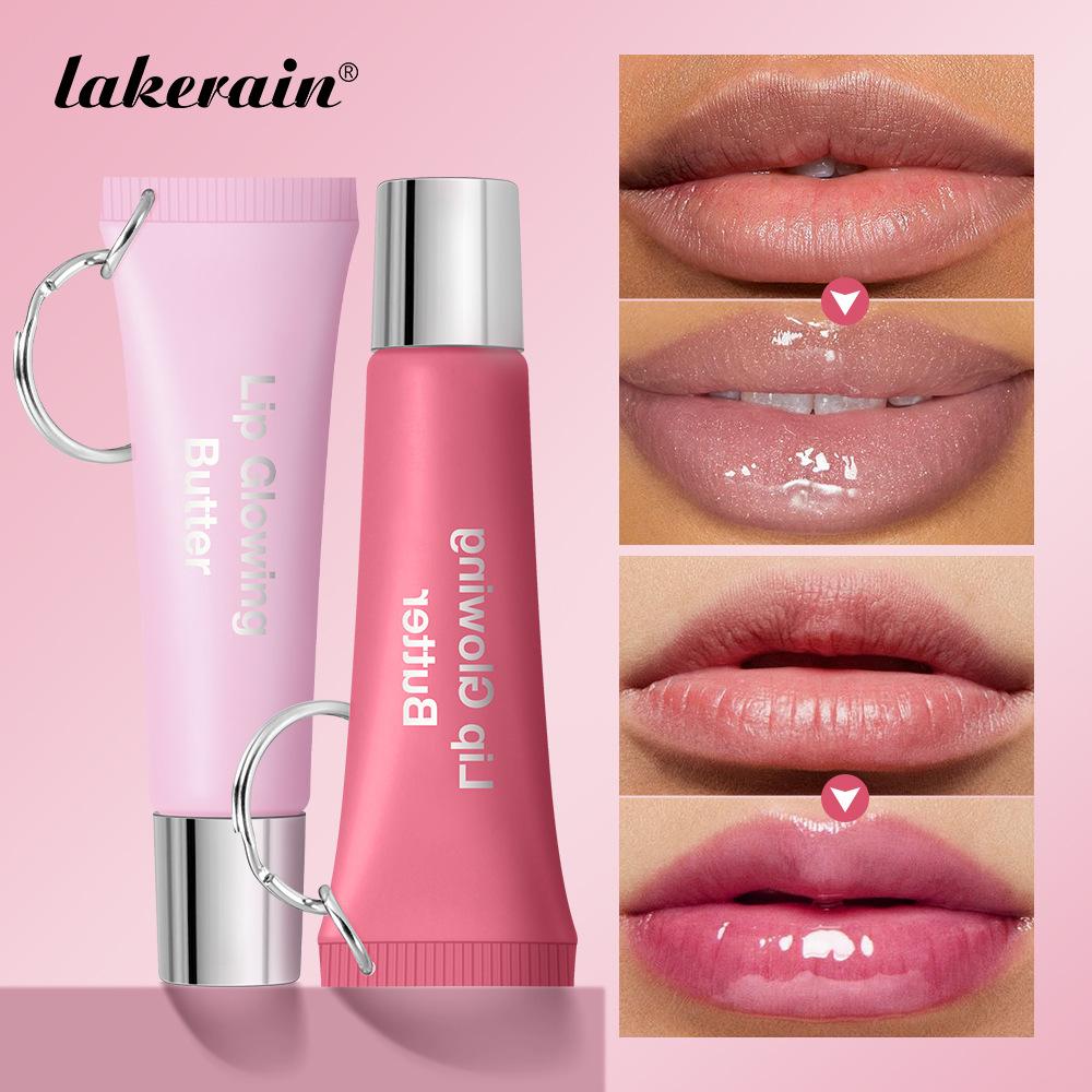 Lip Gloss Lip Oil Plumper Long Lasting Keychain Glowing Butter Moisturizing Pink Nourishing Makeup Care Hydrating Lipstick