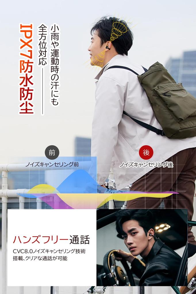Bluetooth Wireless Earbuds New Development Bone Conduction Innovation Ear Cuff Ear Cuff Bluetooth 60 Hours Call Noise Sound Automatic Sound Leakage