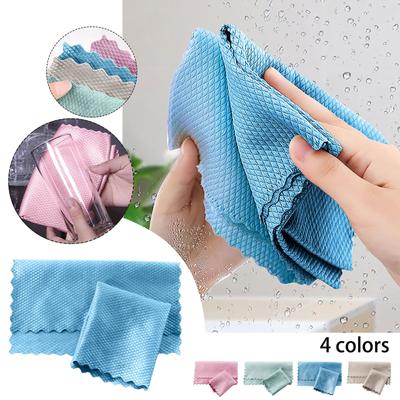 Multi-Functional Reusable Lint  Cloths Absorbent Fish-scale Microfiber Glass Cleaning Cloth Nanoscale Cleaning Cloth