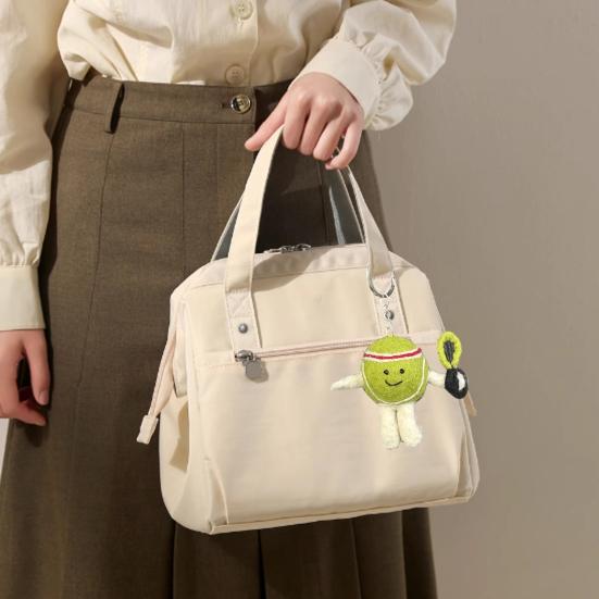 Handgemachter Tennis-Schlüsselanhänger aus Wollfilz, niedlicher Tennisball- und Schläger-Anhänger mit