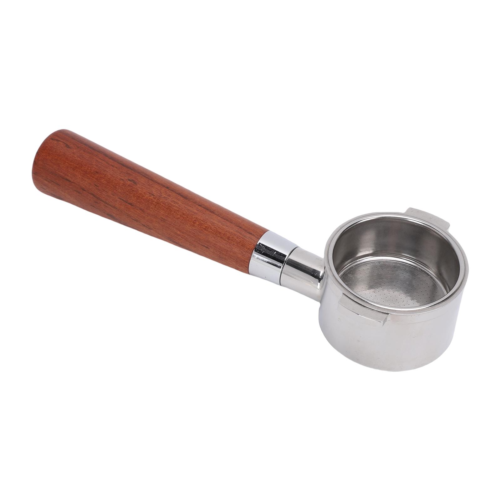 

51mm Bottomless Portafilter Fit for Coffee Machine Stainless Steel 2 Ears Portafilter with Wooden Handle Puck Screen