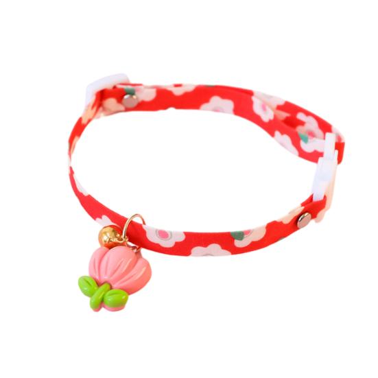 Collare per animali domestici con fibbia regolabile, comodo e facile da indossare. Simpatico motivo floreale con decorazione floreale a campana