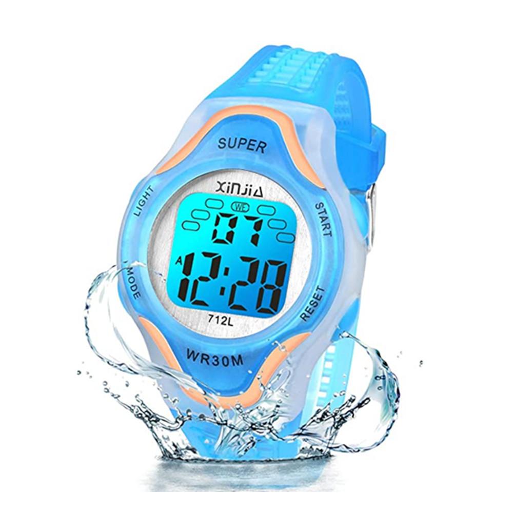 

Наручные часы для девочек, детские цифровые часы, 7 цветов, светодиодная подсветка, спортивные водонепроницаемые цифровые часы с будильником, уличные детские часы для мальчиков и девочек
