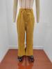 Women's High Waist Corduroy Straight-Leg Pants - Solid Color, European & American Style, Autumn 2025 Collection