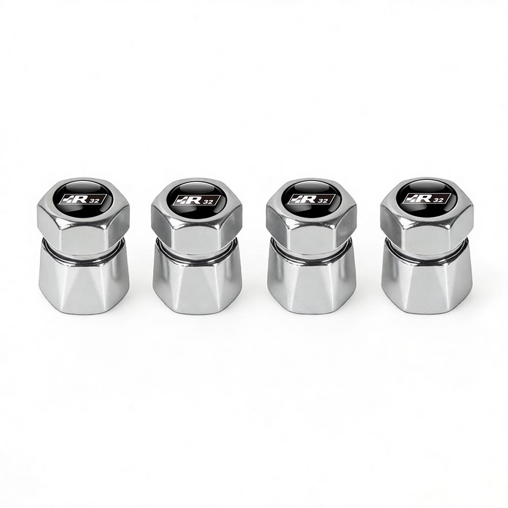 For Volkswagen b44Pcs Aluminum Car Tire Valve Caps Diamond Tyre Valve Airtight Cover Waterproof Dust For VW Jetta Golf EOS GTI Auto Accessories