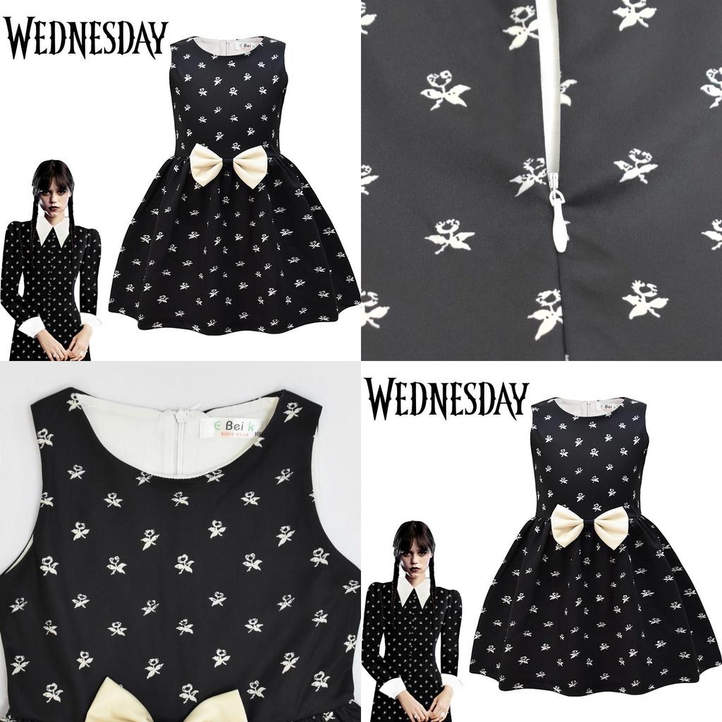 High Quality The Addams Family Wednesday Cosplay Costume For Kids