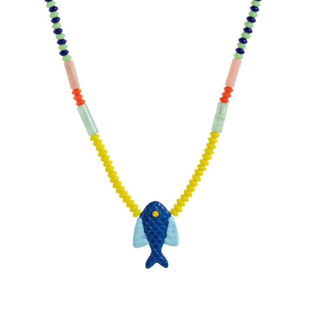 Fashionable Ocean Series Fish Pendant Colorful Layered Pendant Bead Small Fish Charm Summer Season
