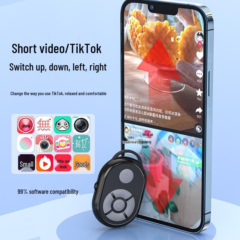 Multifunksjonell trådløs Bluetooth-selfiestangfjernkontroll for Android/iOS
