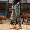 2025 Men's American Retro Harem Overalls - Thickened Spring/Autumn Casual Pants