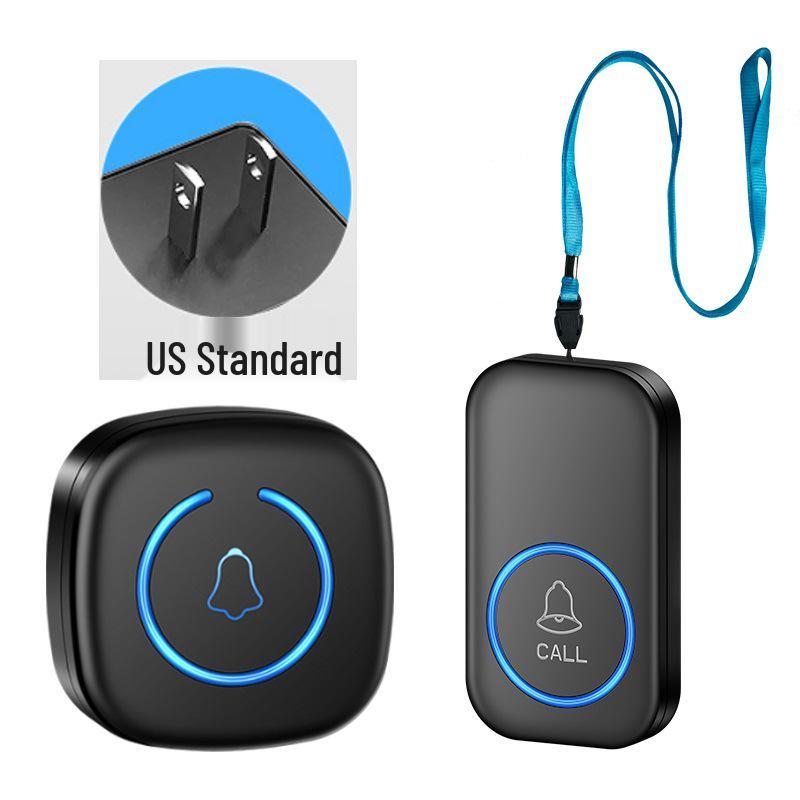Wireless A6 Doorbell with Emergency Wristband and Lanyard - Long-Range European/American Standard