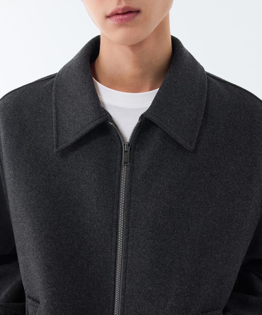 Musinsa Standard Wool Blend Minimal Blouson Jacket [Charcoal Grey]