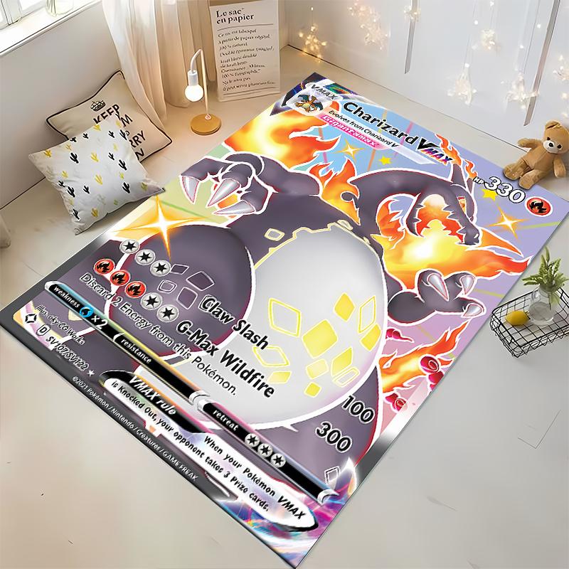 Potdemiel Japanese Anime Pokemon Charizard Card Pattern Carpets Bedroom Mats Rug Bedroom Decor Carpet Crawl Mat Christmas Gift
