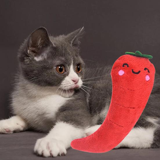 Yousheng Cat Toy Vegetable Shape Teeth Molar Plush Squeak Kitten Toy for Cat Supplies