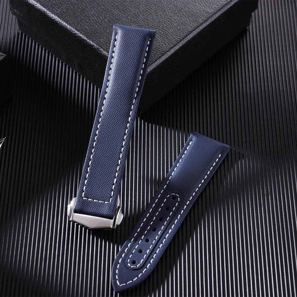 20mm 22mm Nylon Watch Strap for Omega Waterproof Sailcloth Leather Watch Band for Men Women Folding Buckle Bracelets Accessories