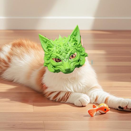 Fox Masque Plastic Fox Cat Animal Cosplay Half Face Masque for Halloween Masquerade Party Costume Accessory