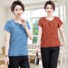 Mom's New Chinese Style Plus Size Loose T-shirt: Stylish Summer Short-Sleeved Top for Middle-Aged Women