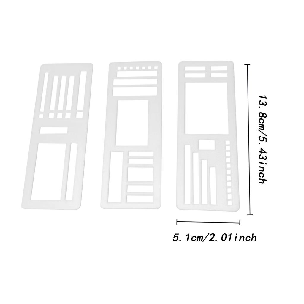3 Pieces Journal Stencils Planner Stamps Notebook Lines Handmade Lightweight
