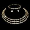 Gold & Silver Rhinestone Jewelry Set: Choker, Bracelet, Stud Earrings, & Necklace