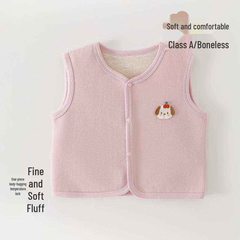 Double-Sided Soft Baby Vest – Warm Cartoon Sleeveless Cardigan for Newborns