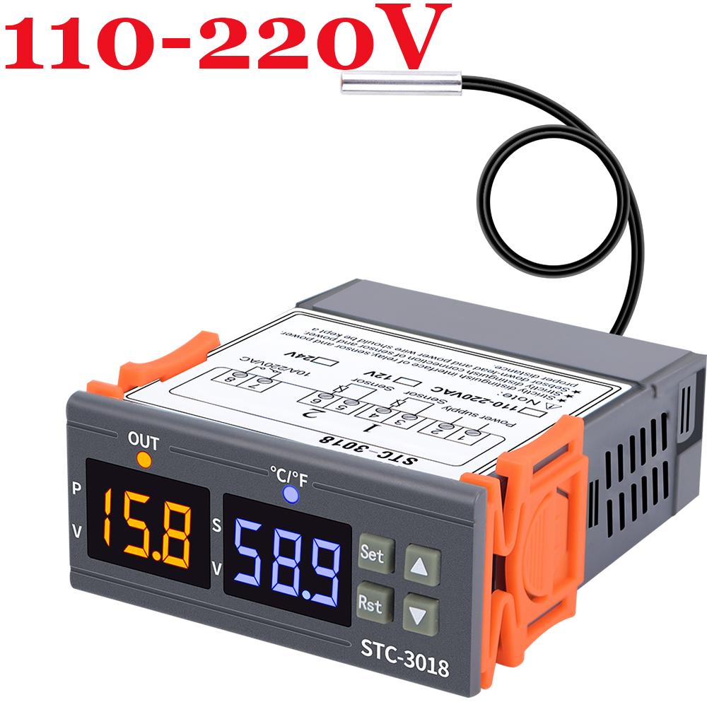 STC-3018 LED Digital Temperature Controller Thermostat Thermoregulator Incubator 12V 24V 110~220V Microcomputer Thermometer