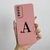 For Huawei Y7a Case Huawei P Smart 2021 Phone Case PPA-LX1 Luxury Letters Square ShockProof Soft TPU Silicone Back Cover Fundas