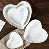 Pure White Heart-Shaped Ceramic Bowl and Plate Set - Ideal for Fruit, Salad, Sauce, Baking, and Soup.