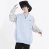 Unisex High-End Color Block Round Neck Sweater – Soft, Glutinous Knit with a Trendy, Relaxed Style