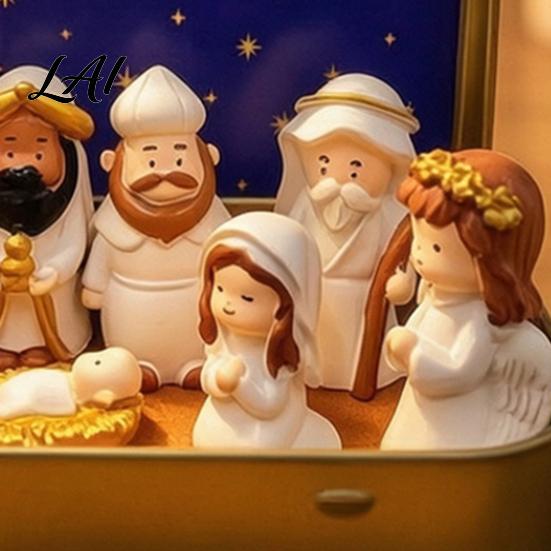 Religious Theme Table Decor Miniature Hanukkah Menorah Diorama Tin Box Pocket Scene Set with Figurines And Nativity Scenes Menorah Mini in A Box for