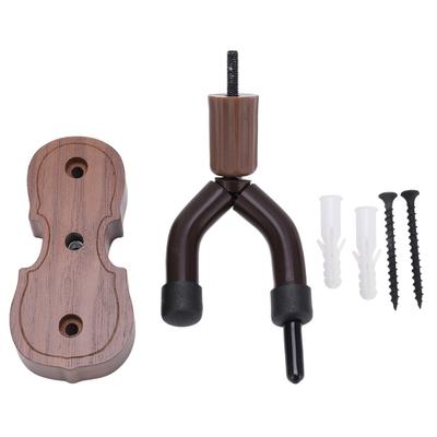 Soporte de pared con forma de violín color madera nogal negro gancho para violines con ganchos para arcos