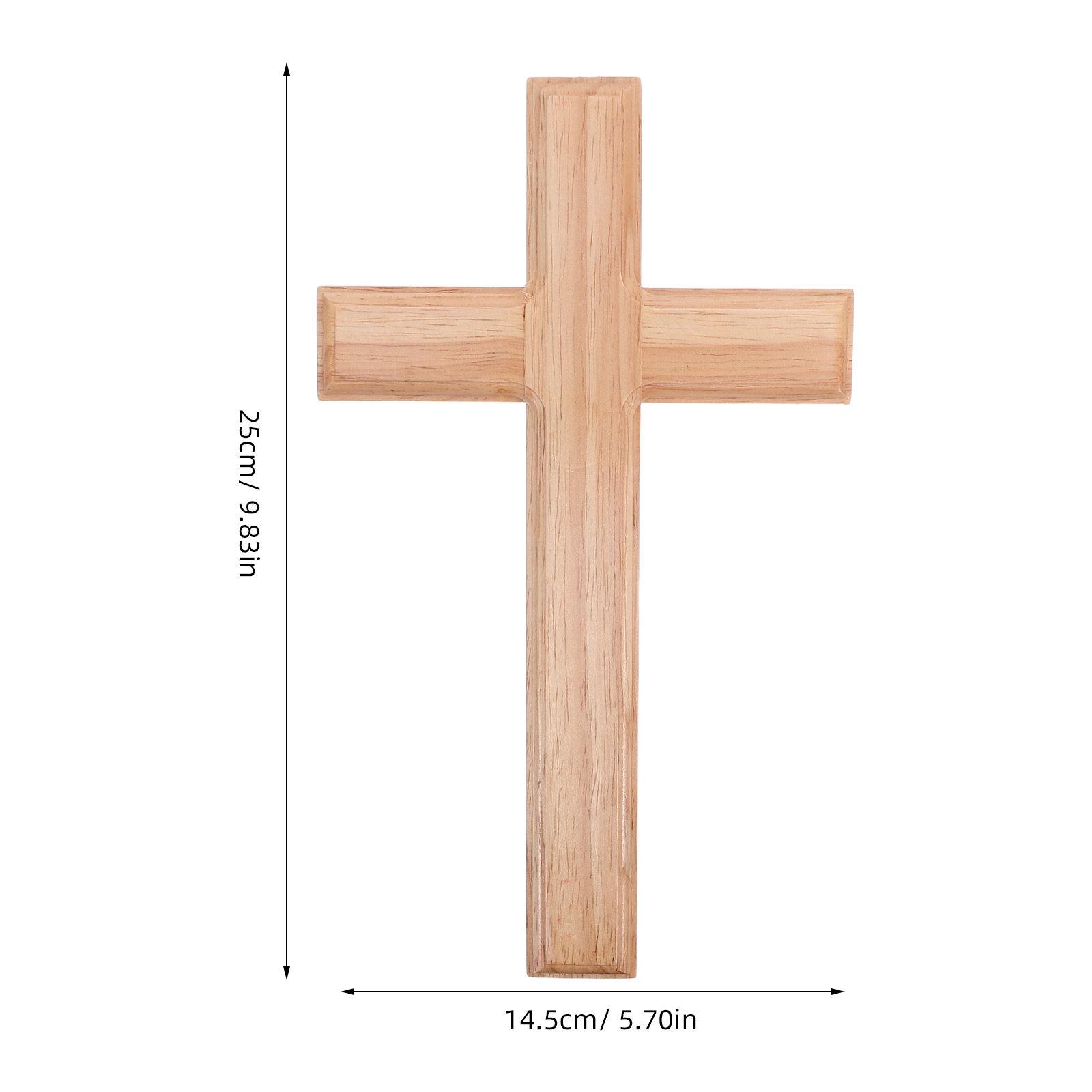 Wooden Wall Hanging Cross Christian Decor Religious Crucifix Wooden Wall Cross For Home Religious Church Hanging Decoration бежевый