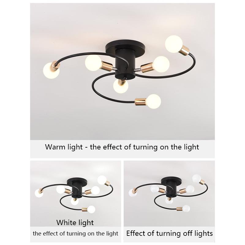 6 Heads LED Ceiling Lamp for Living Room Nordic Dome Light Home Decoration Lighting Natural Light Lighting Chandelier