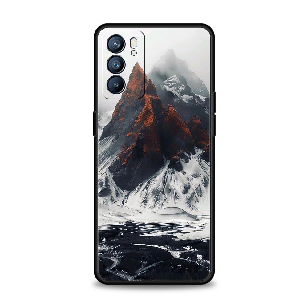 Schwarze Bergspitze Handyhülle Für Oppo Reno 13 12 11 10 7 F Find X5 X6 A98 A80 A79 A78 A57 A54 A31 A17 Pro 5G Weiche TPU Hülle