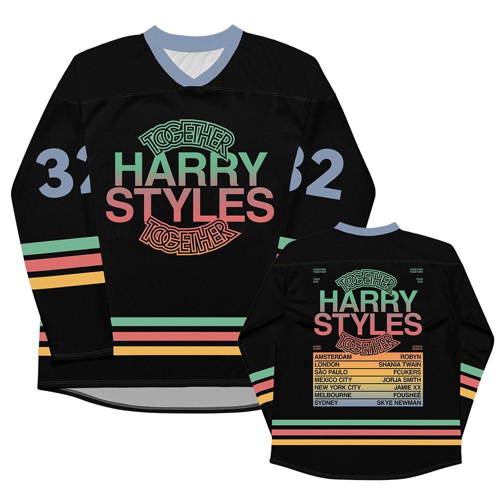 HarryStyles Tillsammans, Tillsammans Hockeytröjor Långärmad V-ringning Lös T-shirt Sångare Design 3D-tryck Unisex T-shirt Tee