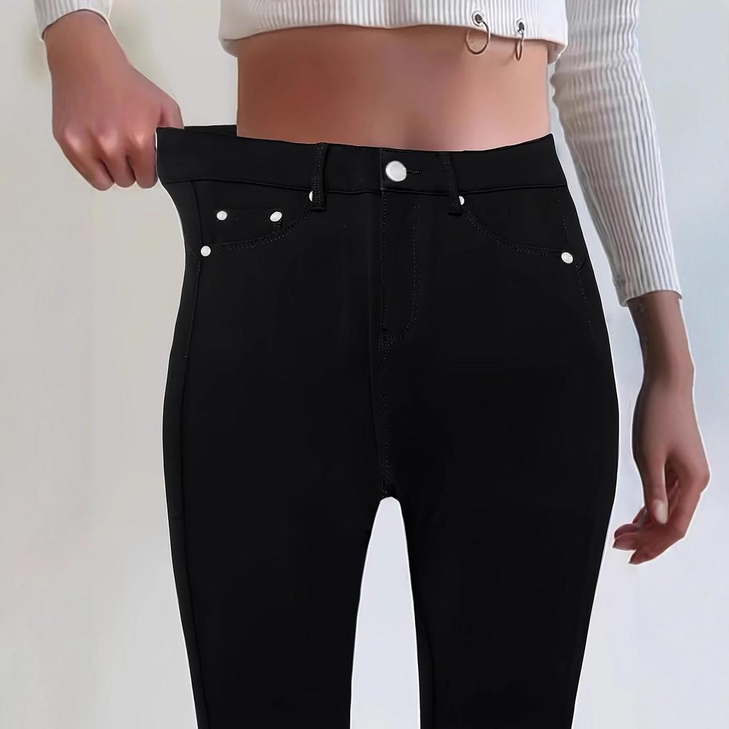 Schwarze Nietendesign Skinny Jeans - Europäischer & Amerikanischer Stil