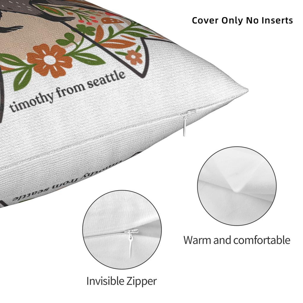 Timothy Seattle Raccoons Its Ok to Be Weird Floral Boho Arts Pillowcases  Retro Trendy Pillow Case  Decor Graphic Pillow Cover