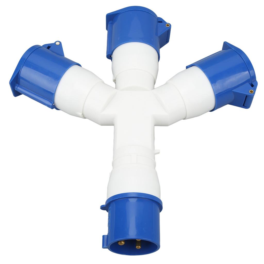 3 Pin Industrial Site Plug IP44 Waterproof Multifunctional 1 In 3 Out 32A Aviation Cable Connector 220‑250V