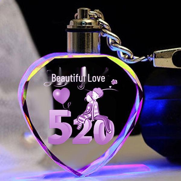 Heart-Shaped Crystal Keychain - Romantic Gift for Couples