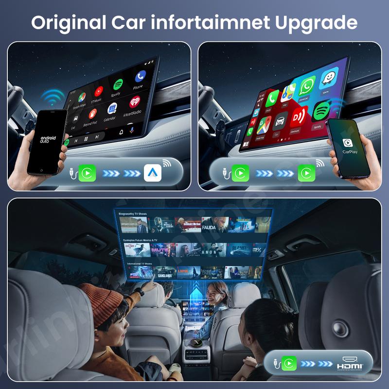 CarlinKit 4.0 Pro CarPlay to CarPlay Android auto Wireless Adapter HDMI Input Support Tv Stick Tv Box PS4 PS5 Xbox Mini PC