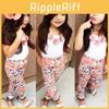 Entzückendes Kleinkind Mädchen Kinder Floral Tops Hosen Hosen Stirnband 3-teiliges Outfit Set Kleidung