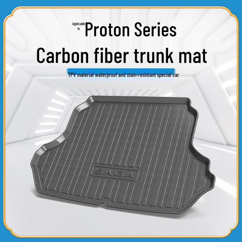 

Carbon Fiber Pattern Waterproof Trunk Mat for Proton SAGA - Wear-Resistant, Odorless & Eco-Friendly. Black