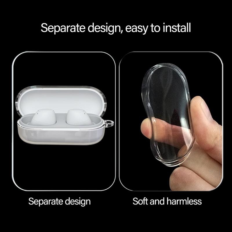 Compactly Protective Case For WFC510 Wireless Earbuds Shell Charging Box Durability TPU Cover Holder with Carabiner