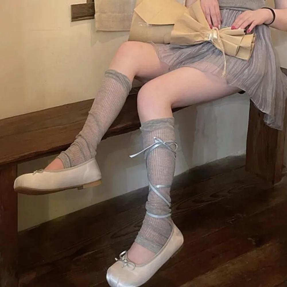 Hollige Envy See-through Balletcore Ribbon Leg Knee Socks Women s Socks FREE