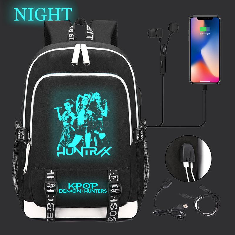 Witch Hunters Peripheral Casual Luminous Backpack Multifunctional with USB School Bag Large Capacity