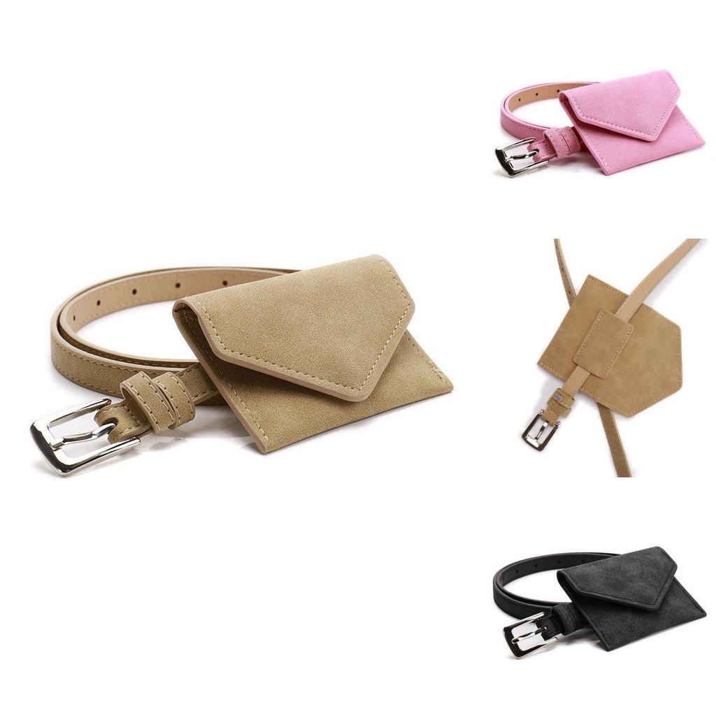 Womens Suede Waist Pouch With Solid Color Design For Chic Office And Casual Outfits