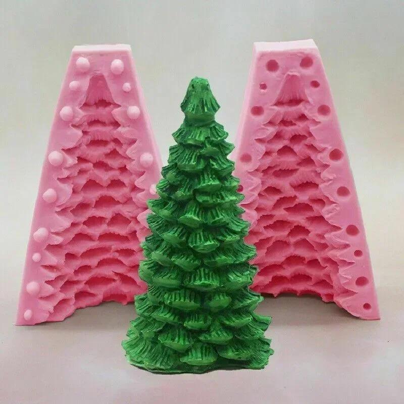 Christmas Series Molds Tree Shaped Silicone Mold Diy Candle Aromatherapy Gypsum Mold Cake Decor Baking Accessories Cake Decor