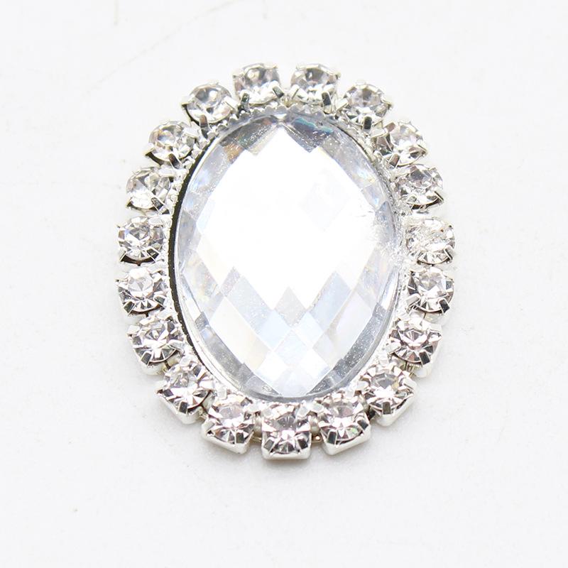 20x24mm Oval Acrylic Rhinestone Flatback Buttons for Handmade Jewelry and DIY Clothing Accessories