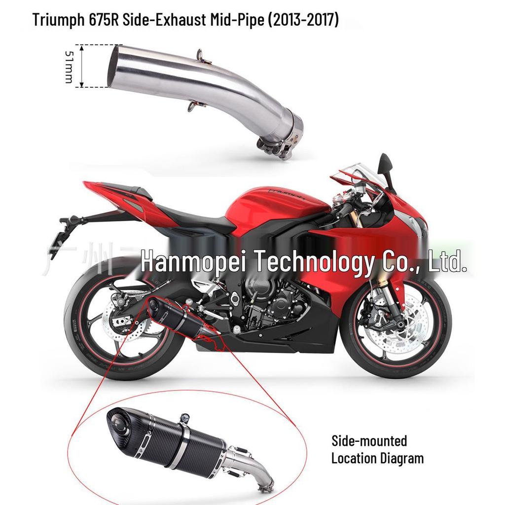 Motorcycle 675 Carbon Fiber Tail Modification Exhaust Muffler, 2006-2017