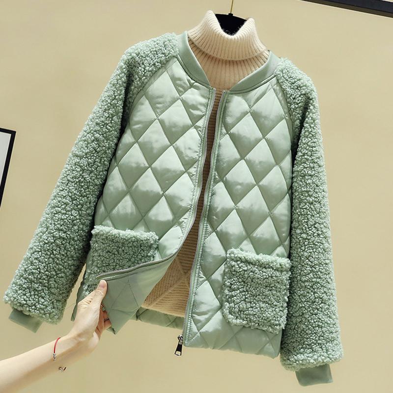 Coat Women's Short Loose Lambswool Down Stand Collar Fashion Jacket